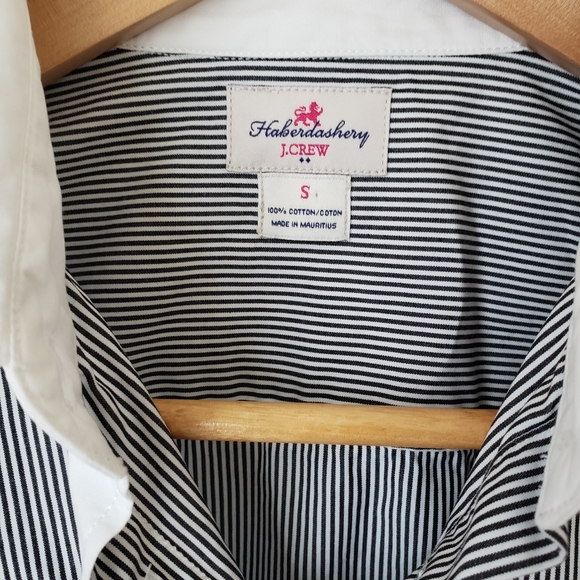 J crew Haberdashery S black stripe button down - Picture 3 of 5